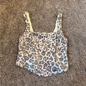 Leopard Print Sequin Women's Top